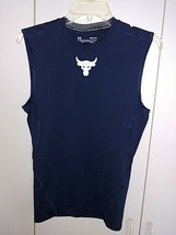 UNDER ARMOUR BOYS SLEEVELESS BRAHMA BULL COMPRESSION/HEAT GEAR BLUE SHIR... - $17.95 CAD
