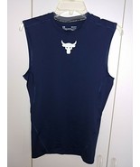 UNDER ARMOUR BOYS SLEEVELESS BRAHMA BULL COMPRESSION/HEAT GEAR BLUE SHIR... - $13.09