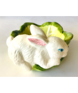 Candy Nuts Dip Bowl with Rabbit &amp; Cabbage Easter Bunny Spring Decor - £16.74 GBP