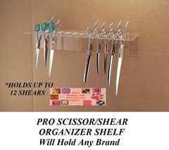 Groomer Barber Hair Stylist 12-SHEAR Organizer Scissor Shelf Rack Case Holder - £39.49 GBP