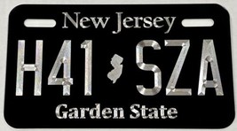 New Jersey NJ State Motorcycle 7x4 Bike Moped Tag Diamond Etched License Plate - £17.35 GBP