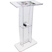 VEVOR Acrylic Podium, 47&quot; Clear Acrylic Podium Stand with Wide Reading Surface &amp; - $323.93