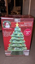 Mr. Christmas 16” Lighted Nostalgic Ceramic Tree Green LED Retro Themed ... - £46.92 GBP