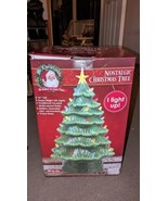 Mr. Christmas 16” Lighted Nostalgic Ceramic Tree Green LED Retro Themed ... - £46.92 GBP