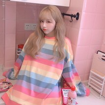 Harajuku Kawaii Sweatshirt Women Clothing Spring O-Neck Plus Size Long Thin Swea - £72.61 GBP