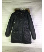 J. Crew Perfect Winter Parka Jacket Waxed Canvas Hooded Black Womens XXS... - £88.52 GBP