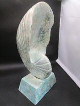 Carved Compatible with Mango Wood Nautilus Shell On Base Sculpture from Thailand - $62.71