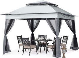 The 11-By-11-Inch, Dark Gray Mastercanopy Patio Gazebo Is An Outdoor Pop-Up - £143.92 GBP