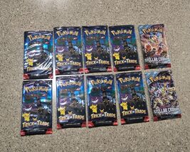 8 Pokémon Trick Or Trade and 2 Stellar Crown Packs Both Unopened Factory... - $29.70