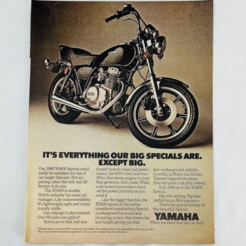 Vintage 1980&#39;s Yamaha XS400 Special Motorcycle Magazine Print Ad 8&quot; x 10&quot; - $6.62