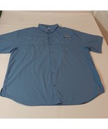 Columbia FM7266 Omni-Shade Men's 2XL Blue Shirt PFG Vented Fishing Short... - $17.81