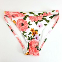 Sunn Lab Swim Bikini Bottom Floral High Waist Pink White Size S - £7.64 GBP
