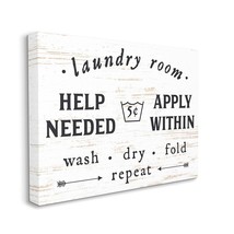 Stupell Home Dcor Laundry Room Help Needed Apply Within Oversized Stretched Canv - £69.53 GBP