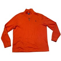 Polo Ralph Lauren Orange Cotton Knit Quarter-Zip Pullover Sweater XL Bro... - £25.04 GBP