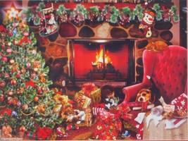 SunsOut Lori Schory Christmas Mayhem 1000 pc Jigsaw Puzzle Kittens Dogs Tree - £15.06 GBP