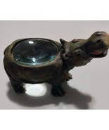 Vintage Hippopotamus Magnifying Glass Paperweight Poly Resin house hippo - $40.60 CAD