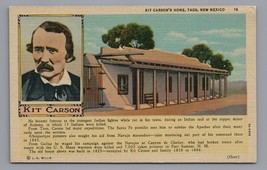 Kit Carson Linen Postcard Taos, New Mexico  Vintage PC - £4.63 GBP