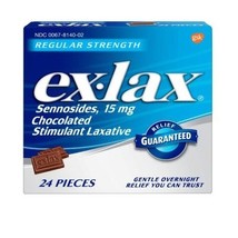 ex-lax Regular Strength Chocolated Stimulant Laxative Constipation Relie... - $203.17 MXN
