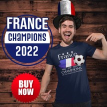 France Three-Time Champions FIFA World Cup 1998 2018 2022 Navy T-Shirt  - £18.37 GBP+