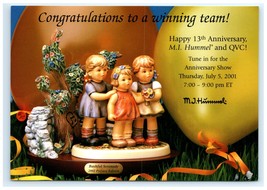 2001 M I Hummel Bashful Serenade Anniversary QVC Show Postcard - $5.95
