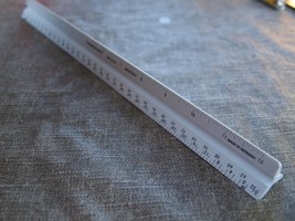  Vintage Triangular Scale Rule Imperial Architect&#39;s Ruler Made In Germany  - $14.84