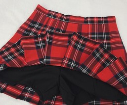RED Short Plaid Skirt Outfit Women Girls Plus Size Plaid Pleated Skirt image 4