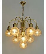 70er Years Lamp Design Ceiling Light Sputnik Hanging Brass - $783.21 CAD