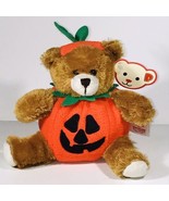 2006 Plushland Bear Halloween Jack-O-Lantern Plush Doll w/ Tags 5.5&quot; Tall - $12.19