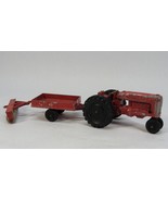 1950&#39;S HUBLEY KIDDIE TOY RED FARM TRACTOR NO 5 UTILITY WAGON &amp; CULTIPACKER - $109.40 CAD