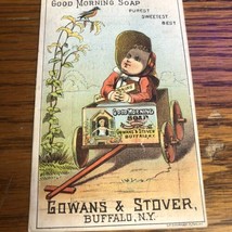 Good Morning Soap Purest Cute Kid in Box Gowans &amp; Stover Croton NY 1888 - $18.94