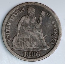 1886 Old Silver Seated Liberty Dime!  20200174 - £19.53 GBP