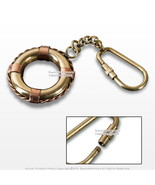 Handmade Solid Brass &amp; Copper Life Saver Buoy Keychain Pendant - £7.76 GBP