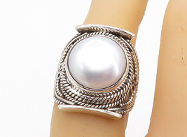 925 Sterling Silver - Freshwater Pearl Swirl Twist Cocktail Ring Sz 6.5 - RG8334 - £33.20 GBP