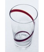 PIER 1 Swirline Ribbon Red Swirl Highball Tumbler Water Iced Tea Glass - $22.22