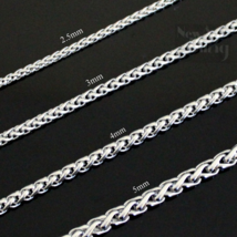 Stainless Steel Keel Wheat Braided Chain Bracelet Necklace Men Women 16&quot;-26&quot; - £4.88 GBP+