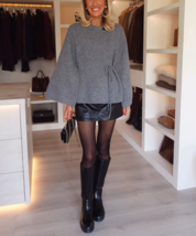 ZARA BNWT 2025. LIGHT GREY KNIT KIMONO COAT JACKET SLIT SLEEVES. 2756/14... - $104.90