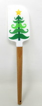 Christmas Tree Spatula White Silicone Wood Handle 8 3/4&quot; Kitchen Scraper... - $8.90