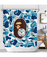 A BATHING APE Waterproof Shower Curtain Set Bathroom Polyester Decor Cur... - £13.27 GBP+