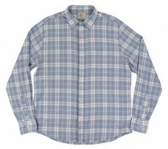 Faherty Ventura Shirt Mens Large Blue Plaid Long Sleeve Button Up Cotton... - £29.84 GBP