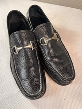 Ferragamo Magnifico Black Calf Leather Bit Loafer Shoes US Men&#39;s 7.5  - £118.81 GBP