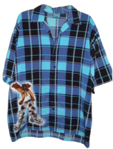 Vintage Shirt Snoop Dogg Mens Blue Plaid Button Hip Hop OG Streetwear Seals SZ L - £58.37 GBP