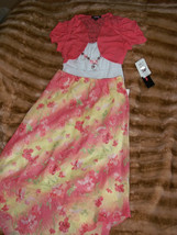 MY MICHELLE girls Pink White Floral 2pc top skirt set SZ L - £63.13 GBP