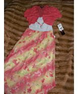 MY MICHELLE girls Pink White Floral 2pc top skirt set SZ L - $108.04 CAD