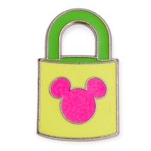 Mickey Mouse Disney Pin: Neon Green and Pink Icon Lock  - £10.12 GBP