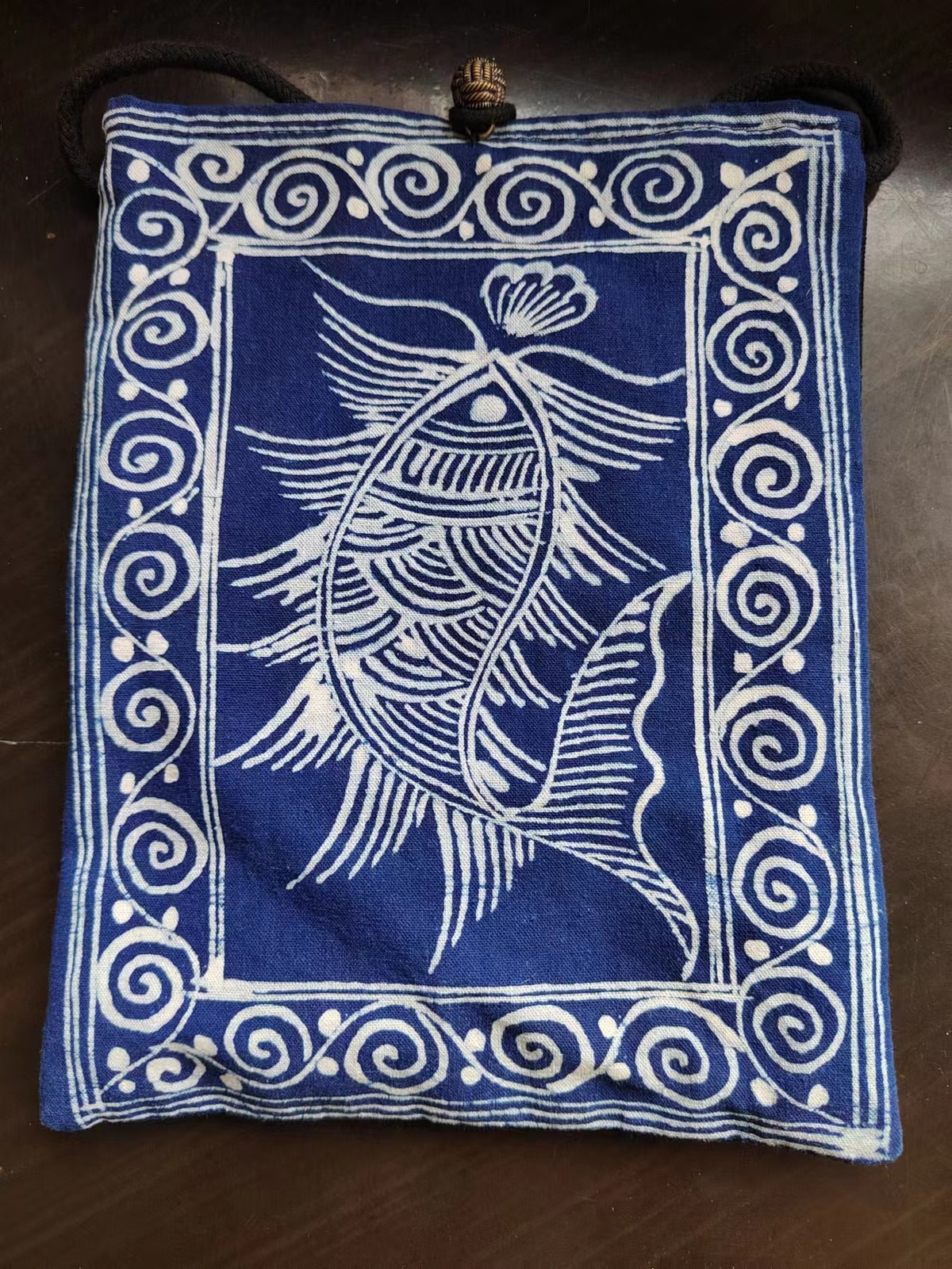 Ethnic wax printing craft handmade picture shoulder bag - $11.00