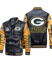 Green Bay Packers Leather Jacket Men - $2,390.89 MXN+