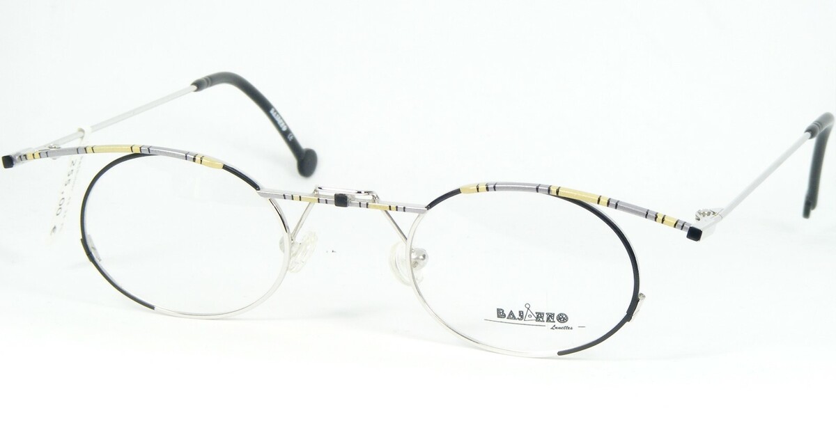 Vintage BAJAZZO SUNNY FC SILVER /BLACK /CREAM EYEGLASSES GLASSES 43-24-1... - $97.38