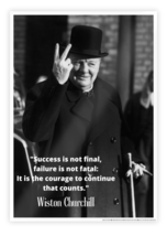 Wiston Churchill Motivational Quotes Poster Wall Art Gloss Print 11.7"x1... - $11.99