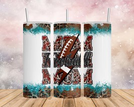 Skinny Tumbler with Straw, 20oz/30oz, Football, Mom, awd-312 - £28.44 GBP+