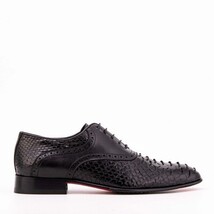 The Varenne Black Pythn Leather Oxford Men Shoe image 6